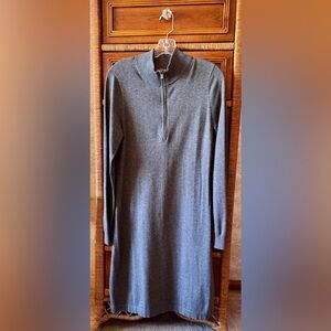 Tommy Bahama Pickford Half Zip Sweater Dress Gray Sz M